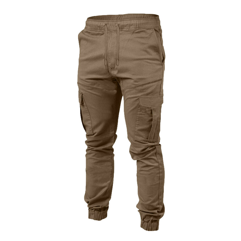 Pantalones Cargo rectos sueltos informales con múltiples bolsillos, Pantalones de Fitness al aire libre, Pantalones de senderismo, monos sólidos de algodón, nuevos
