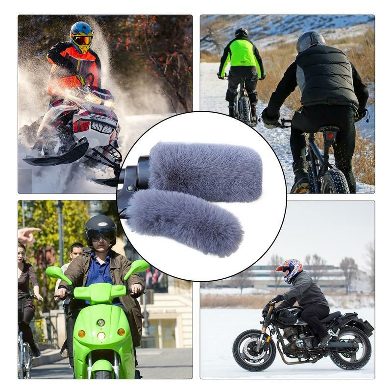 Soft Plush Bike Handle Grip Capas, alavanca de freio Grip, quente, espessado, antiderrapante, protetor de mão, acessórios de ciclismo para longas percorridas
