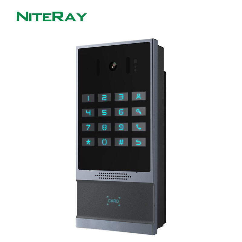 Intercomunicador con cable para puerta, teléfono con contraseña, RFID/IC, tarjetas, DTMF remoto, 2 líneas SIP, i64
