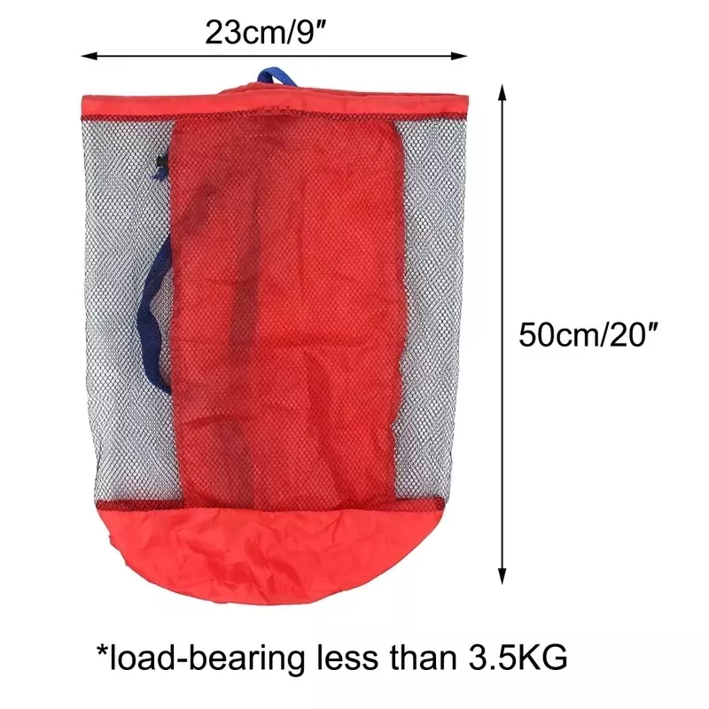 Portable Beach Bag Foldable Mesh Swimming Bag Toys Basket High Capacity Storage Bag for Kids Outdoor Children Swimming Dry Sack