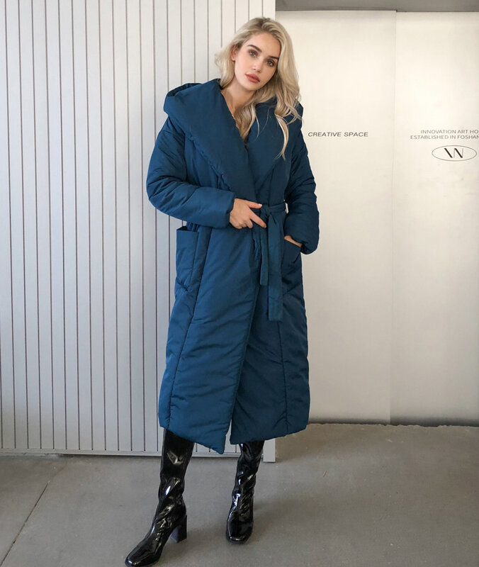 Женская зимняя куртка, стильная Толстая теплая длинная парка, Женская водонепроницаемая верхняя одежда, пальто, новинка 2024