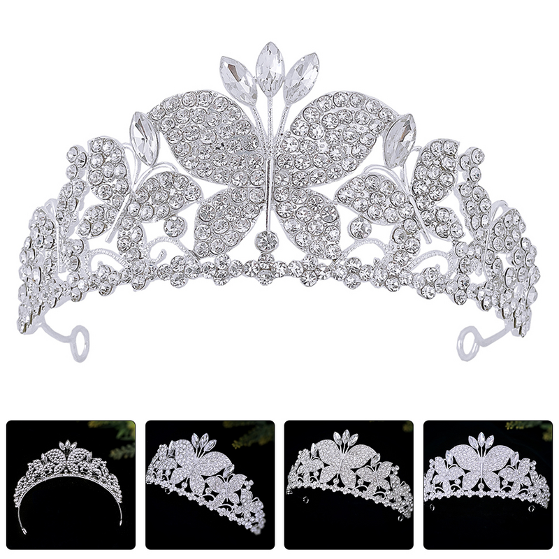 Zinc Alloy Rhinestone Tiara para a Noiva, Princesa Crown, Bridal Headpiece, Cabelo Acessório para Casamentos