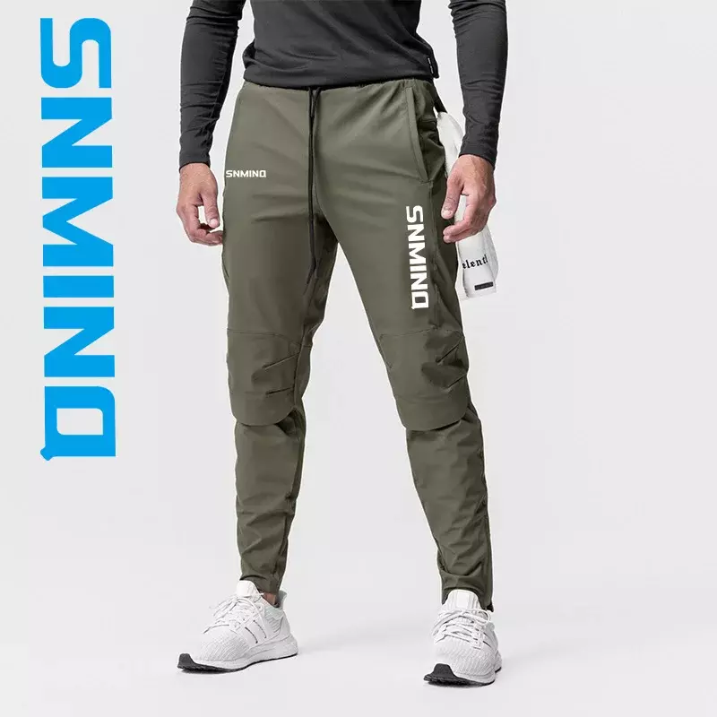Pantaloni da pesca estivi 2024 pantaloni sportivi da uomo elastici ad asciugatura rapida che assorbono l'umidità pantaloni da bicicletta da corsa traspiranti per il Fitness