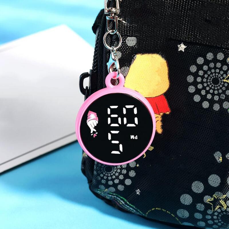 Student Pendant Watch Waterproof LED Digital Electronic Time Display Mirror Keychain With Hanging Rope Watch