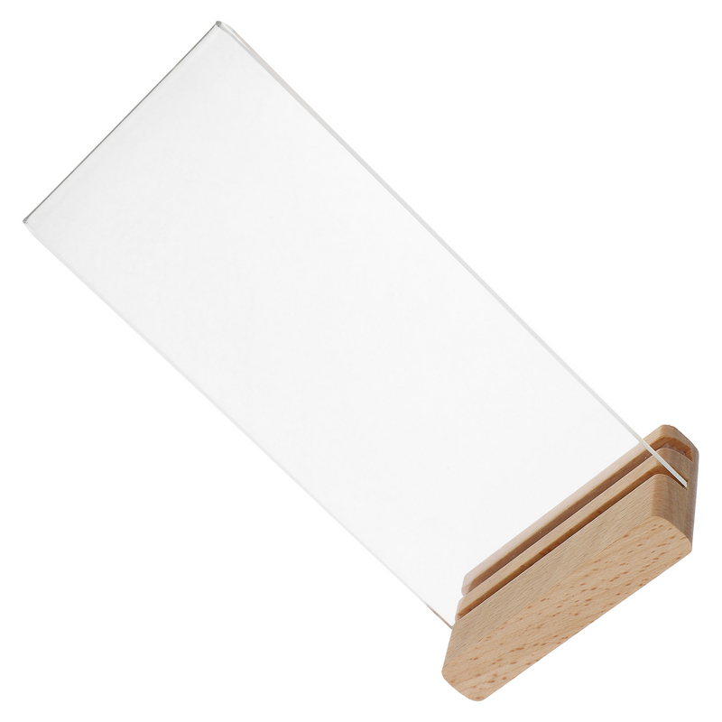 Label akrilik rak pemegang kertas tampilan rak tanda pemegang brosur kartu kayu Menu berdiri dasar meja atas