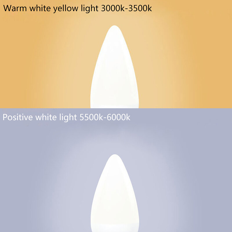 Bombilla de vela LED E14 E27, CA 220V, 5W, lámparas de decoración, luz cálida/blanca, ahorro de energía para el hogar