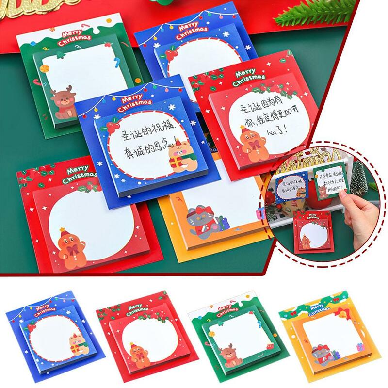 Kawaii Kerst Plakbriefjes Notitieblok Memo Pad Schattige School Bericht Kantoor Papieren Notities Briefpapier Sticker Levert Materiaal L1o2