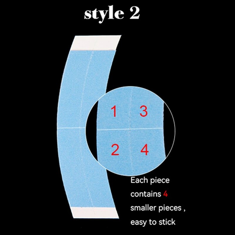 108Pcs/3Bag Lace Super Tape Wig Double Side Strip with Slitting Line Fixed Adhesive Tape for Toupee Lace Wig Sticker
