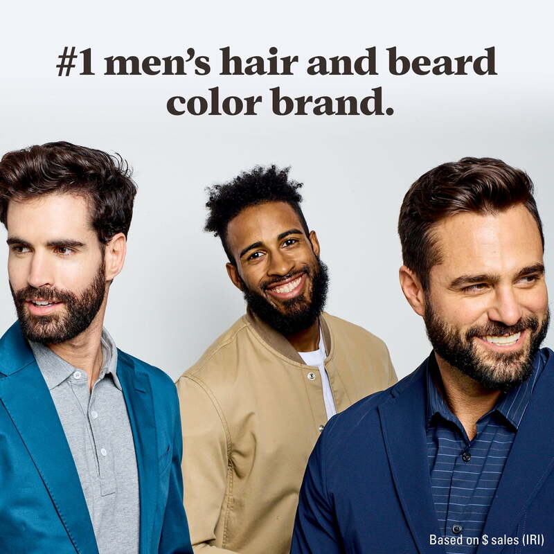 Colorazione baffi e barba per capelli grigi, M-55 vero nero, confezione da 3