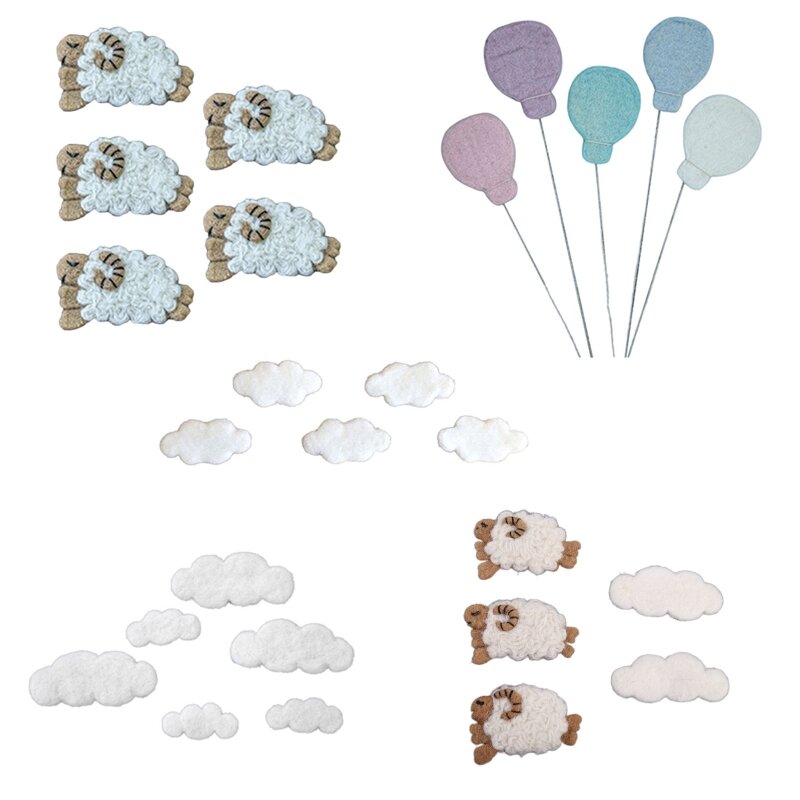 Wolvilt Wolken Schapen Ballonnen Baby Baby Fotoshoot Decoraties Pasgeboren Fotografie Rekwisieten