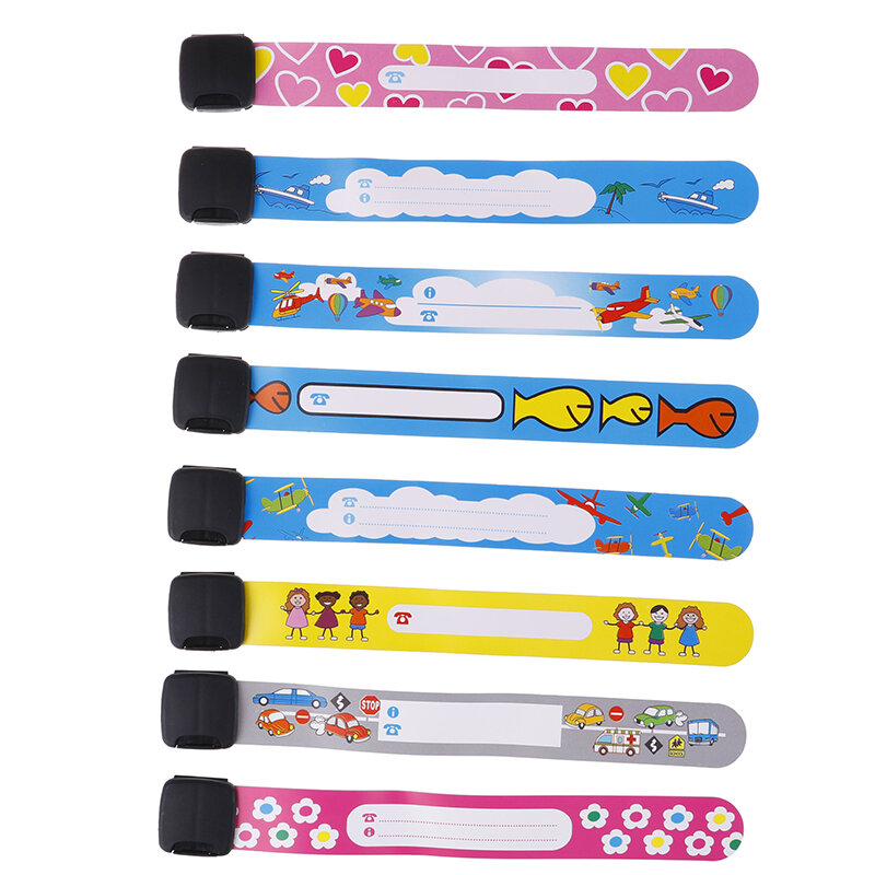 4Pcs nuovo braccialetto di sicurezza ID per attività all'aperto per bambini scrittura riutilizzabile regolabile