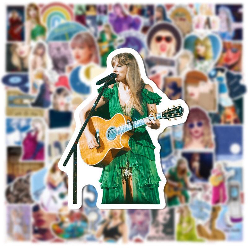 Taylor Swift Folk Song 1989 Midnight Adesivos, decalques estéticos DIY, caixa do telefone da guitarra, Laptop Cute Singer Sticker, 10 pcs, 30 pcs, 50 pcs, 100pcs