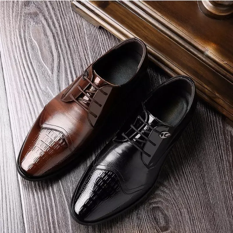 Chaussures Oxford en cuir verni pour hommes, chaussures provoqué de luxe, chaussures d'affaires décontractées, crocodile, fête, haute qualité, nouveau, 2024