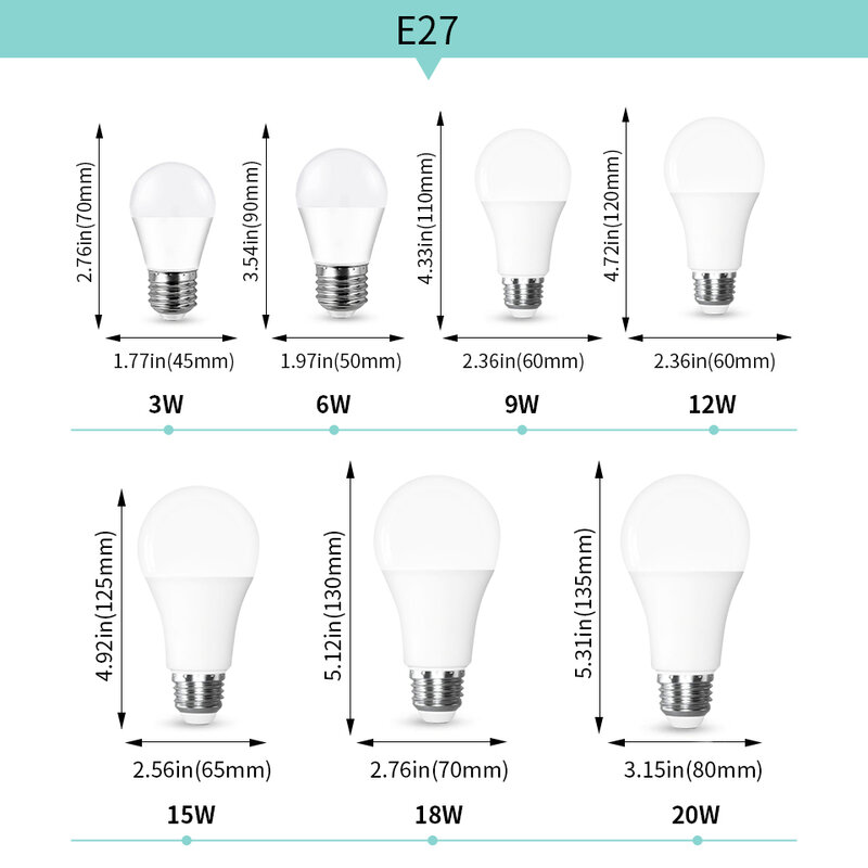 10pcs Lâmpada LED DC12V smd 2835chip lampada E27 lâmpada 3W 6W 9W 12W 15W 18W spot bulb Lâmpadas LED para iluminação exterior
