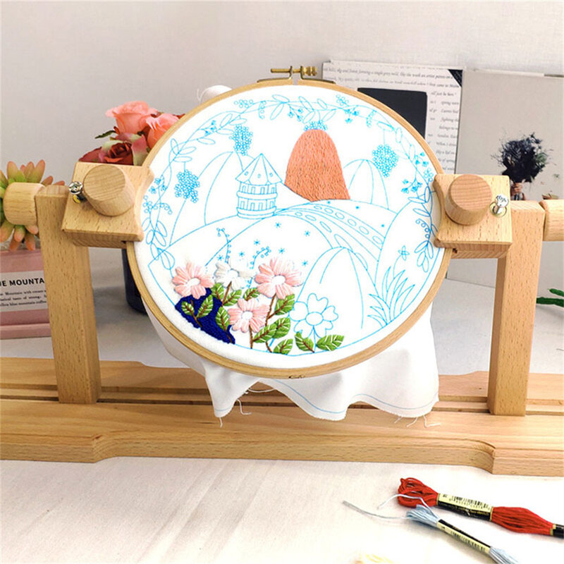 10pcs/Set 10-40cm Wooden Embroidery Hoop Ring Frame Set Bamboo Embroidery Hoop Rings For DIY Cross Stitch Needle Craft Tool