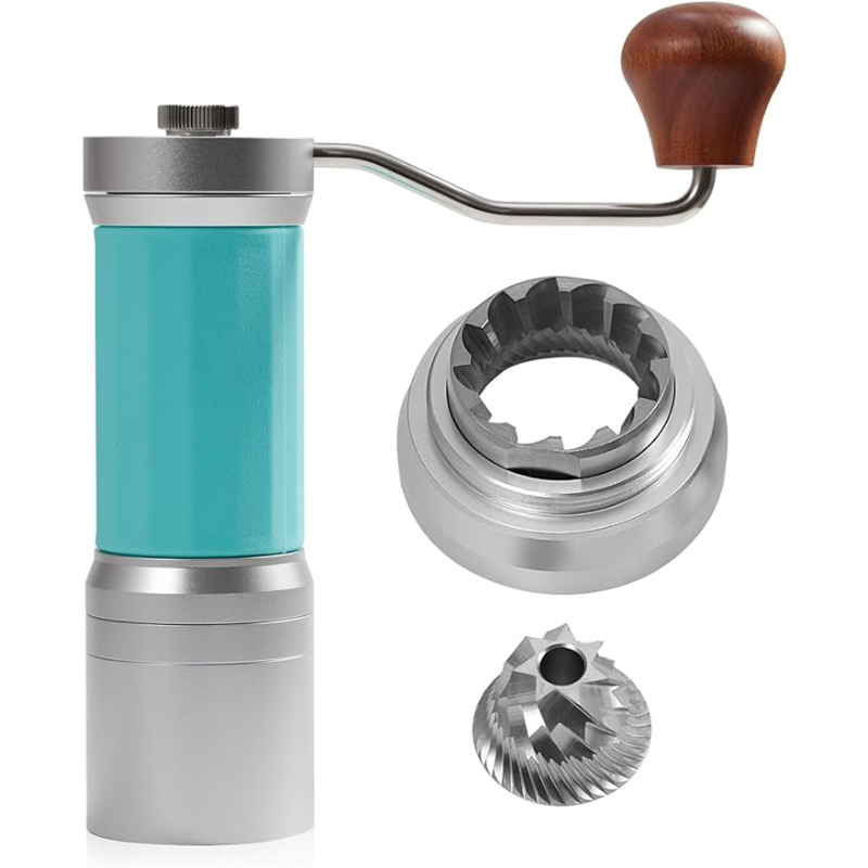 Penggiling kopi Manual, penggiling Espresso Tangan Premium dengan duri heksagonal kerucut, derajat penggiling dapat disesuaikan