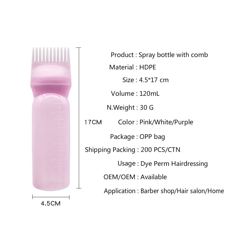 3 Colors Dyeing Shampoo Bottle Oil Comb Hair Dye Applicator Brush Bottles Hair Dye Bottle Applicator Hair Salon Styling Tools