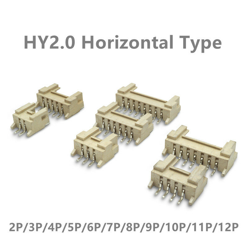10PCS SMT NEW HY2.0MM Horizontal Type with lock and buckle 2.0mm Pitch connector 2P 3P 4P 5P 6P 7P 8P-12P HY2.0 horizontal seat