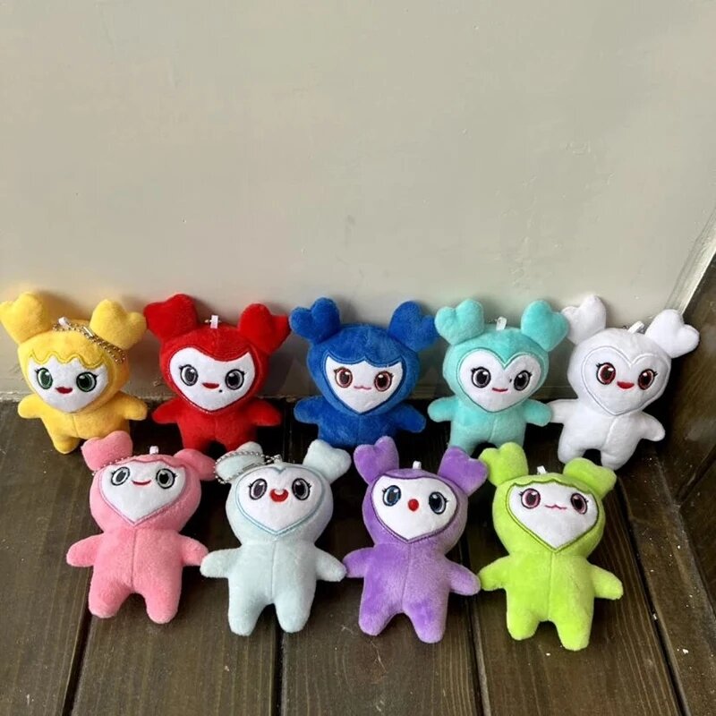 9 PCS/묶음 러블리즈 플러시 한국 슈퍼스타 플러시 장난감 만화 동물 트와이스 모모 인형 키체인 펜던트 팬 여아용 생일 선물