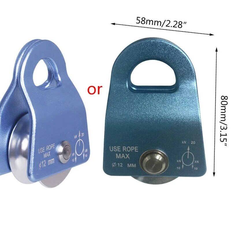 2000kg Flexible Active Pulley Block 360 Degree Swivel Pulley for Outdoor Rock Climbing Rope Ice Belt Lifting Sling