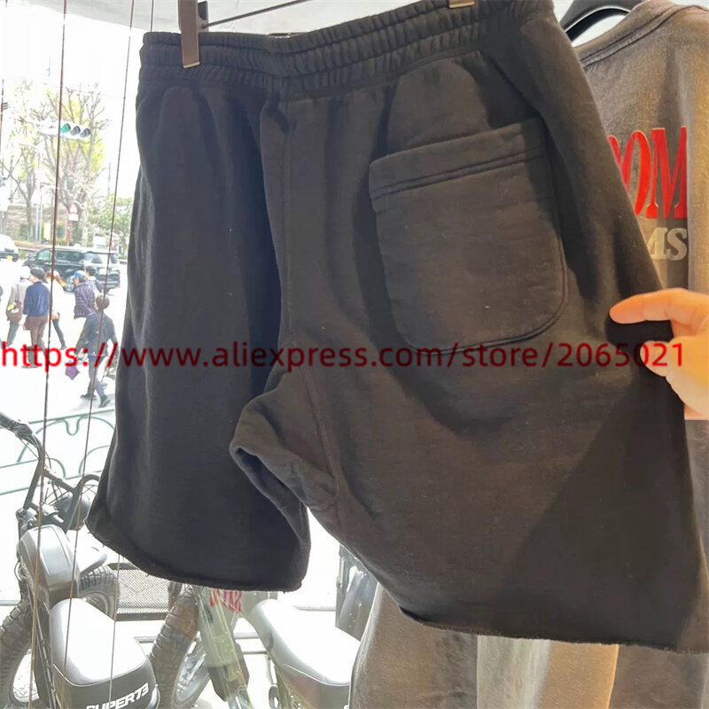 Pantalones cortos para hombre y mujer, Shorts holgados con cordón, informales, con etiquetas, color albaricoque y negro
