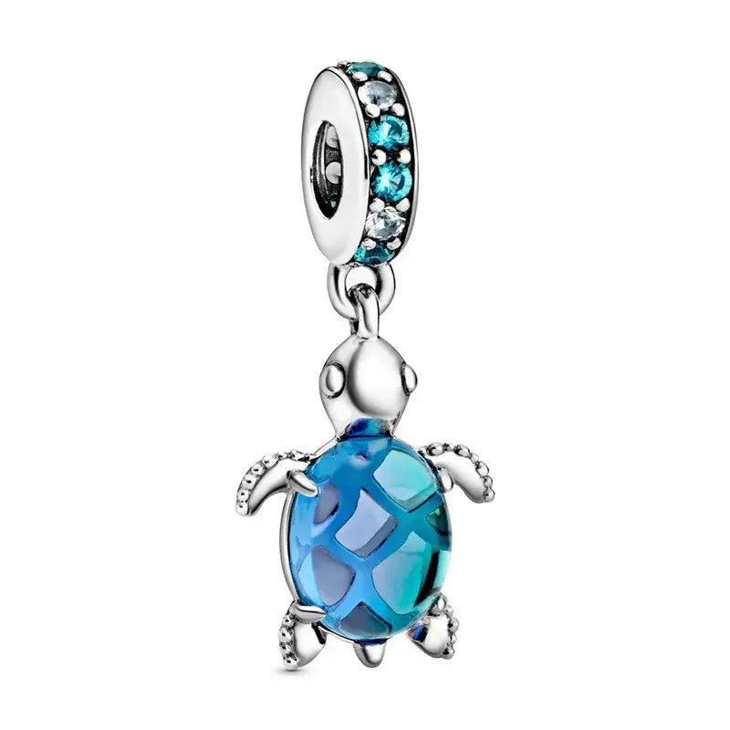925 Sterling Silver mendaki katak jimat manik-manik cocok gelang Pandora jimat asli untuk wanita mode perhiasan DIY membuat