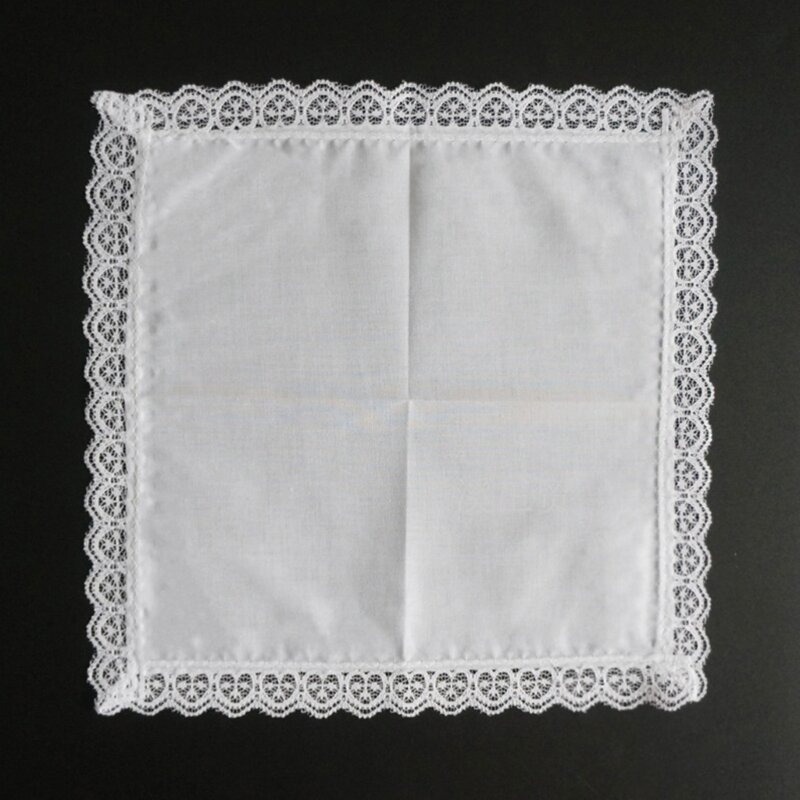 Хлопковый носовой платок, Женский моющийся носовой платок с кружевной отделкой