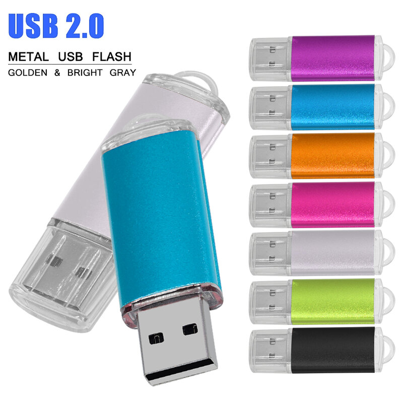 Unidade Flash USB 2.0 de Alta Velocidade, Memória U Stick, 128GB, 64GB, 32GB, 16GB, 8GB, 4GB