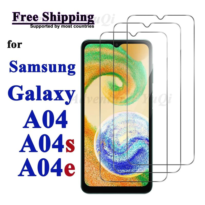 Screen Protector For Galaxy A04 A04s A04e Samsung, Tempered Glass HD 9H Clear Anti Scratch Case Friendly Free Shipping