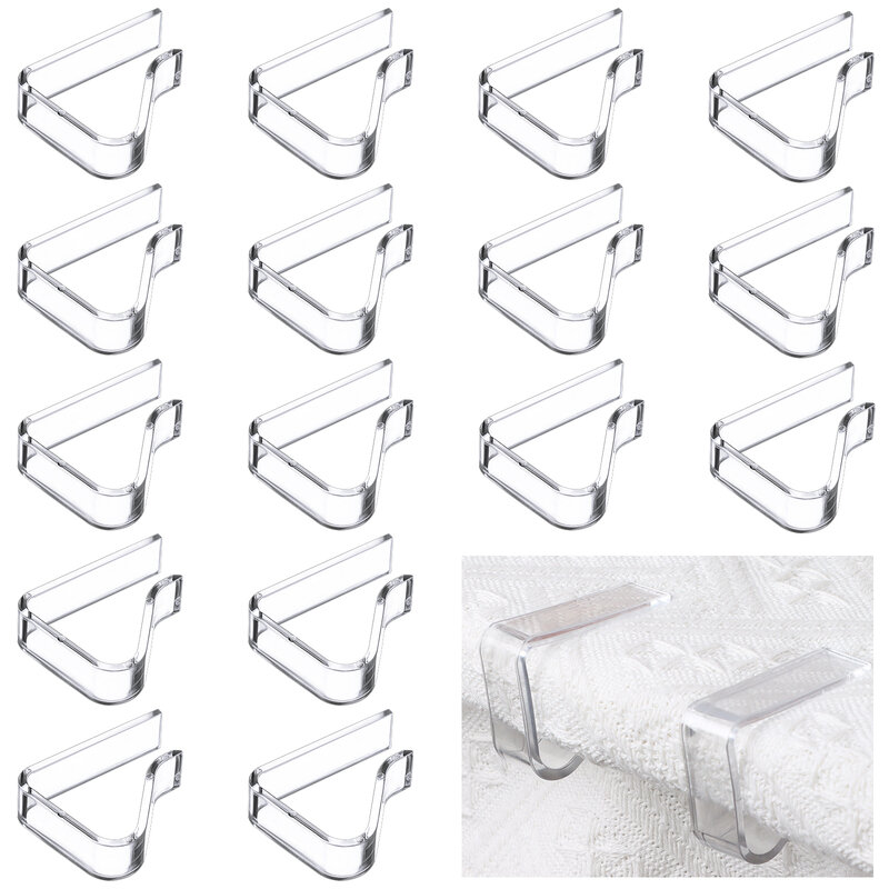 16 Pcs Plastic Table Cloth Clips Large Table Cover Clips Holder For Outdoor Table Transparent Picnic Tables Cover Clamp For Hall
