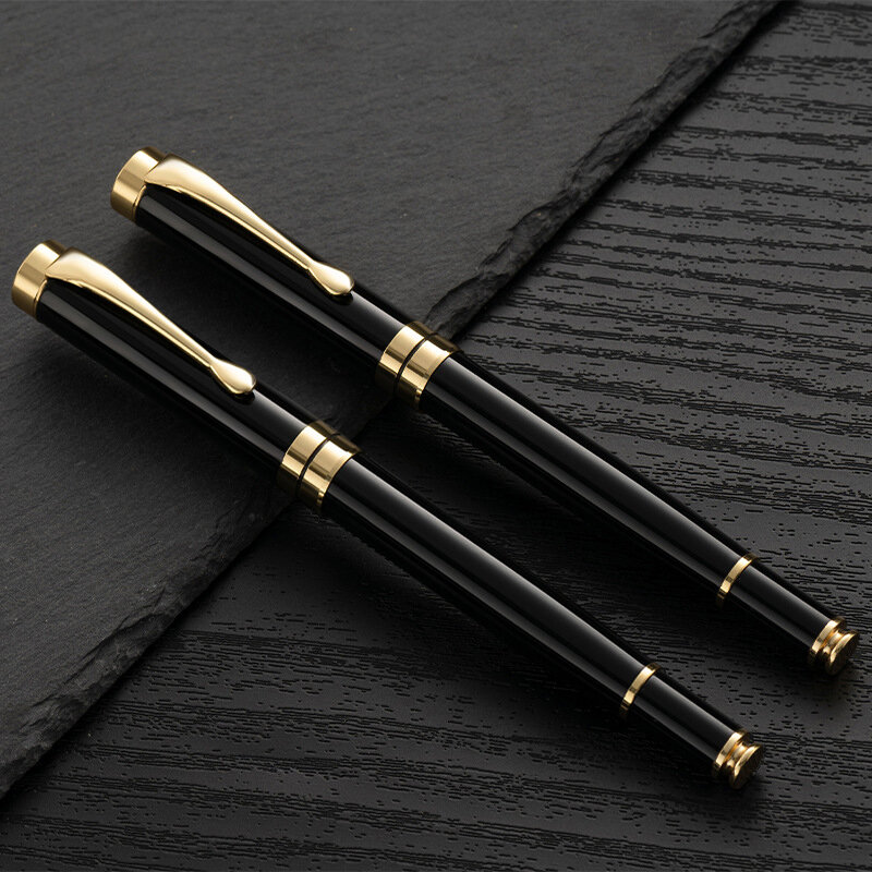 Golden Text Custom Engraving Fountain Pen Gift School Supplies 2024 Stationery Men Luxury High Quality Writing Office Metal
