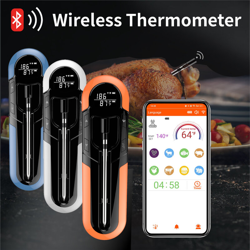 Беспроводной термометр для приготовления пищи, мяса, стейка, цифровые аксессуары для барбекю с Bluetooth, умные Термометры для кухни, духовки, гриля, барбекю