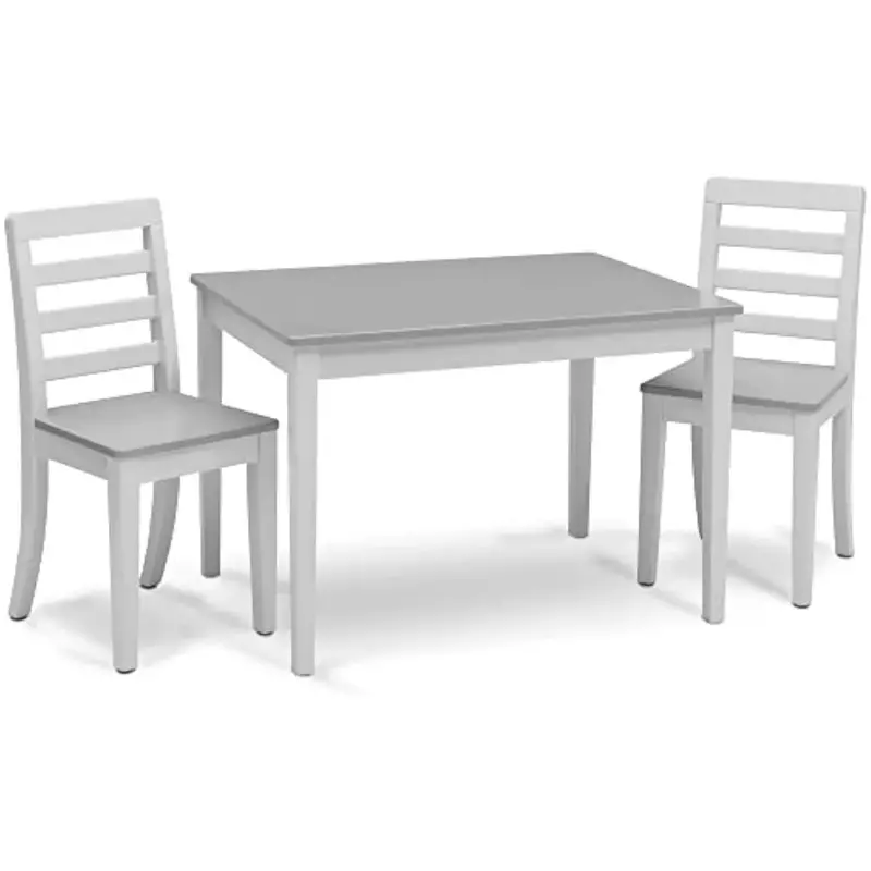 Zestaw stół i krzesło dla dzieci-Greenguard złoty certyfikat, Bianca biały/szary