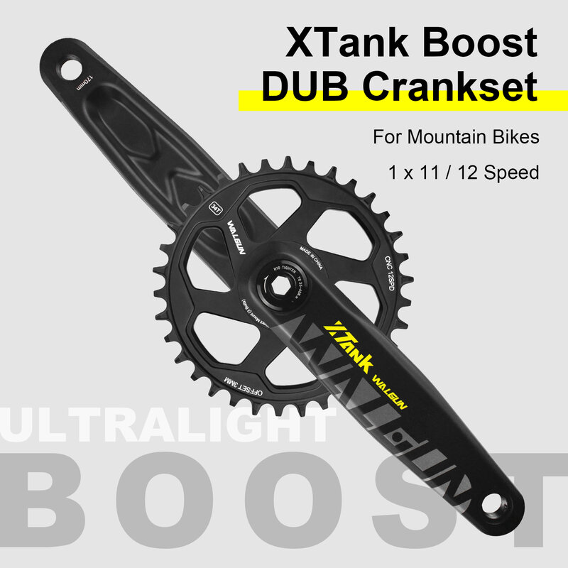 XTank-크랭크셋 MTB 산악 자전거 크랭크 암 170mm 175mm 부스트 크랭크셋, 6mm 3mm 오프셋 체인링 DUB BB 하단 브래킷 자전거 부품