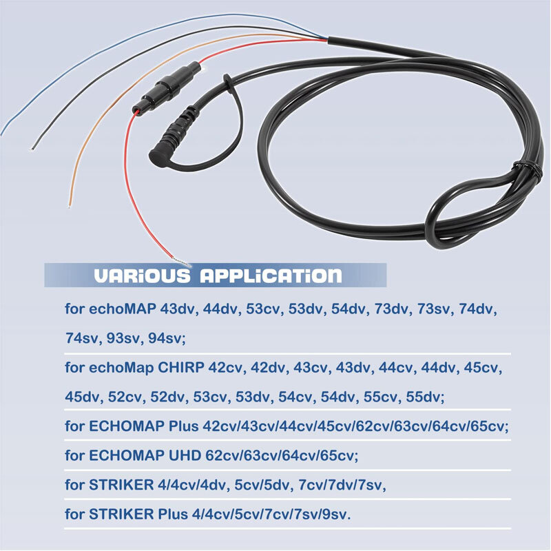 Cable de alimentación de fácil conexión, adaptador de 4 pines 4Xdv para Garmin EchoMAP y Striker Series Fishfinder 6 pies, 010-12199-04