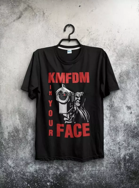 Vintage In Your Face Concert Tour T-shirt, Kmfdm, Reimpressão Rara, 1995