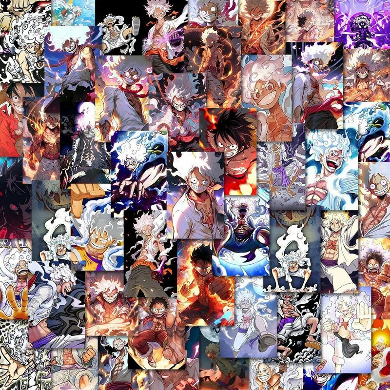 Desenhos animados One Piece Anime Adesivos, decalques estéticos à prova d'água, skate, laptop, motocicleta, telefone, carro, adesivo legal, brinquedo, 10 pcs, 30 pcs, 54pcs