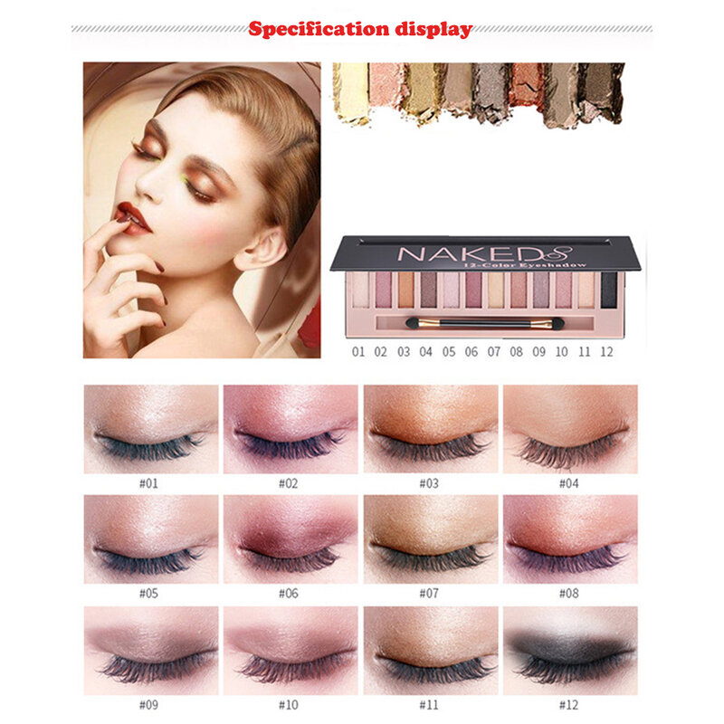 12 Color Matte Pearlescent Eye Shadow Disk Europe And America Waterproofing Eye Shadow Trendy Popular Professional Makeup