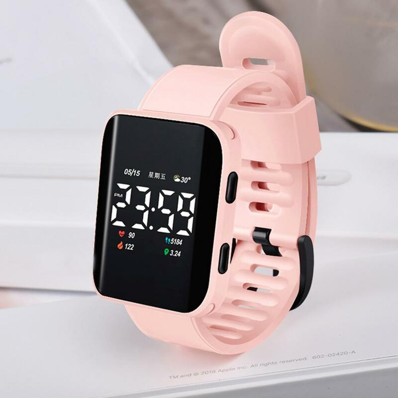 Digital Watch Multicolor LED Electronic Watch Waterproof Silicone Wrist Watch LED Electronic Smart Wristband Kids Sports Watch