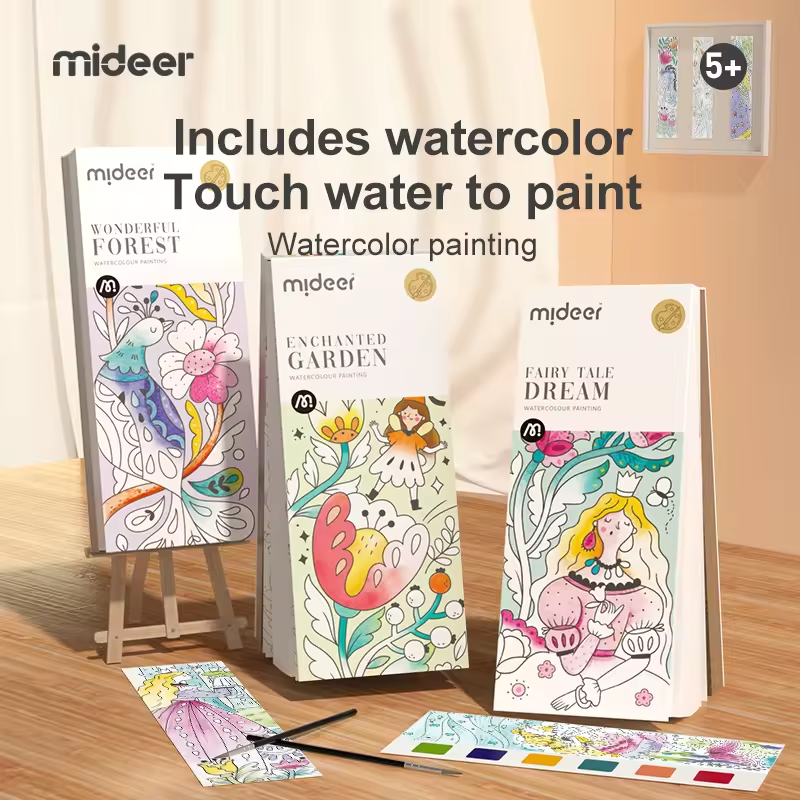 Mideer-子供の水着色ブック、描画、絵画、光、着色、科学、色、夢、庭、子供