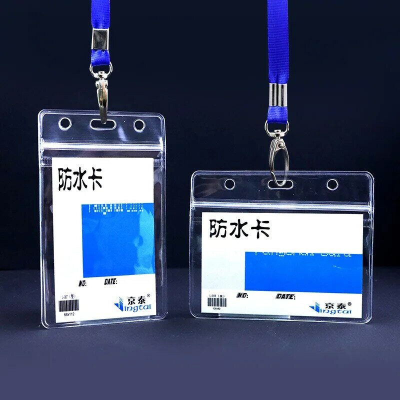 10pcs A6 Waterproof Vertical Transparent PVC Plastic Work Zipper Badges ID Card Holder Pocket Credit Passport Swim Seal Card Bag