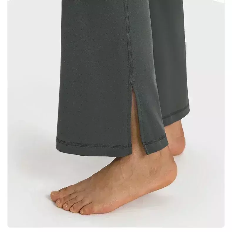 Lemon Women Wide Leg Yoga Sports Pants Zero Sense Skin-friendly Fashion Dance Fitness Trousers Casual Jogging Gym Flare Pants