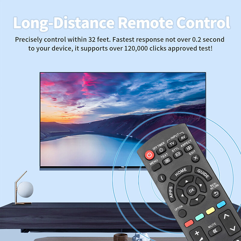 Controle remoto para TV Panasonic, N2QAYB000830, TH-LR32E6, TH-LR42E6, TX-L32E6B, TX-L32E6E, TX-L32E6Y, TX-L32EF62, TX-L32EN63, TX-L32ES61
