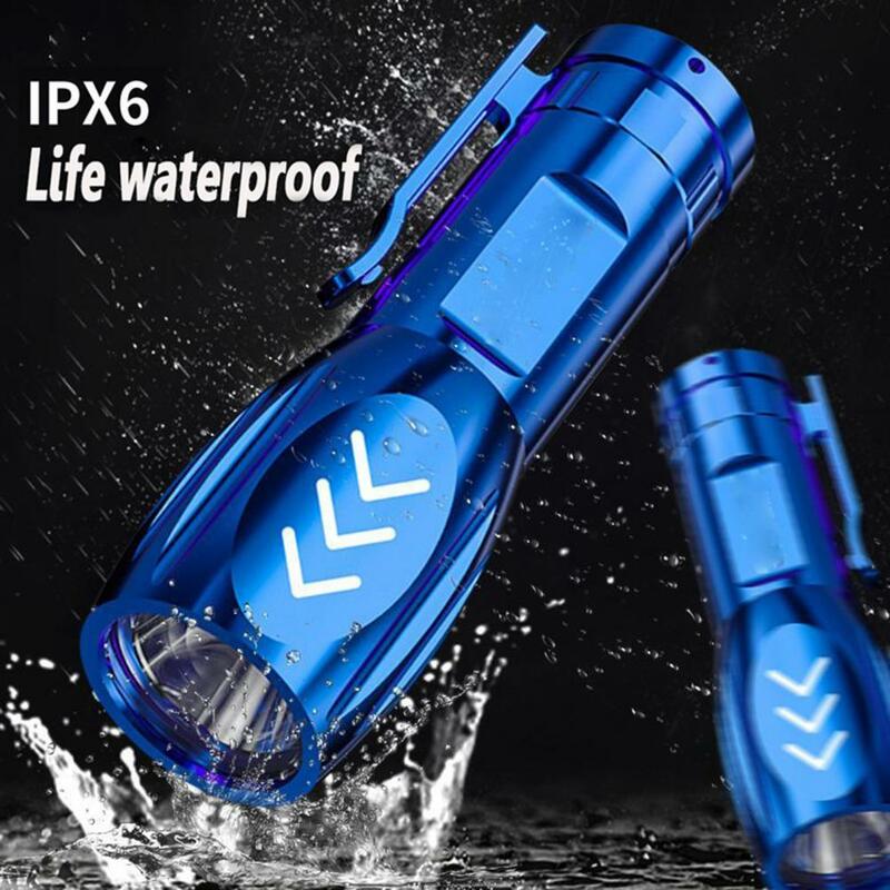 قوية مقاوم للماء LED ستروب مصباح يدوي ، عالية لومينز خفيفة الوزن ، المحمولة USB شحن للاستخدام في حالات الطوارئ