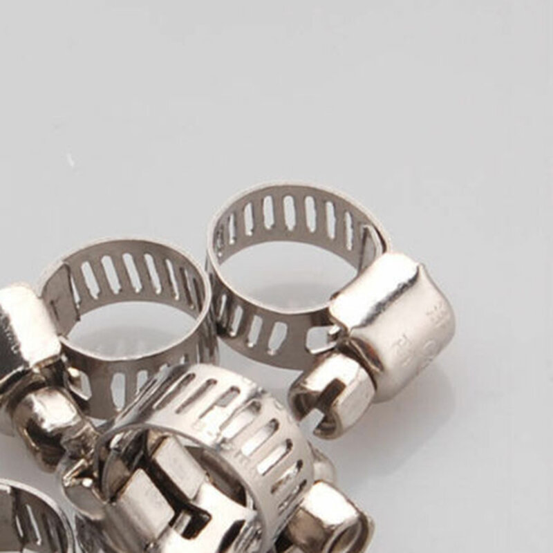 Line Clips Replacement Silver Stainless Steel Worm Accessories Clamps Drive Fuel Hose Hoses Adjustable Durable New