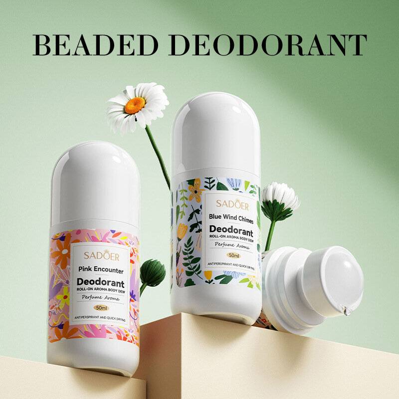 SADOER Rose-Desodorante Roll-On axila para mujer, eliminador de olores, fragancia, desodorante, sudoración corporal