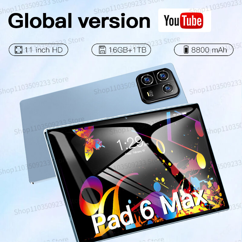 نسخة عالمية من جهاز لوحي Mi Pad 6 Max ، 11 بوصة ، HD ، 6 Pro ، أصلي ، أندرويد 13 ، 5G ، كمبيوتر شخصي ، غير مقفل ، بطاقة SIM مزدوجة