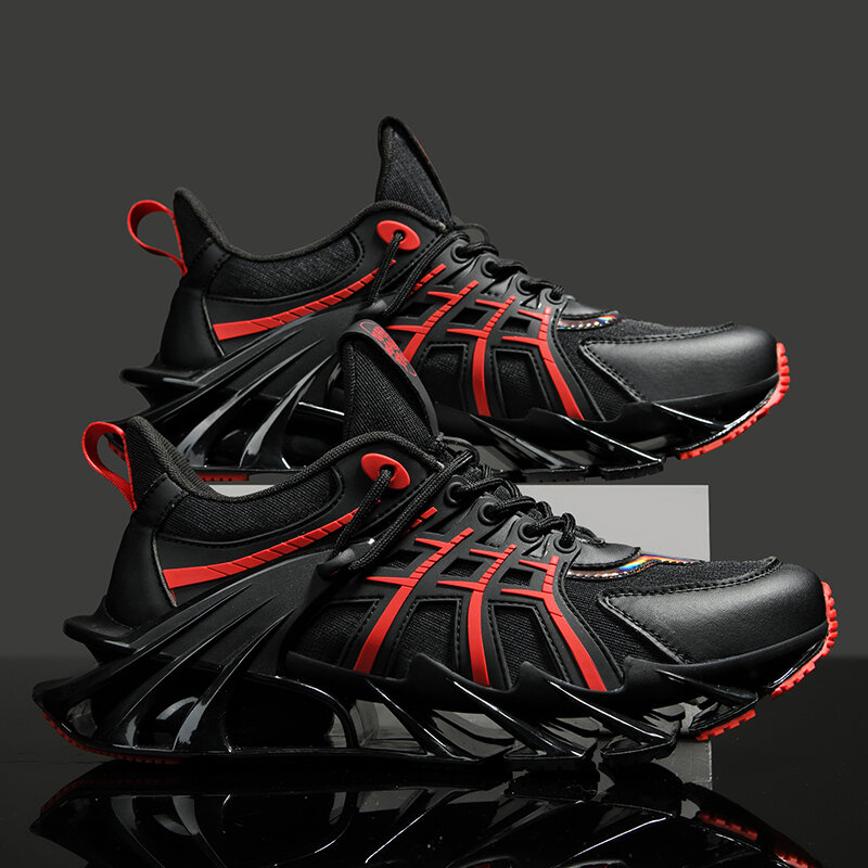 Zapatillas de correr transpirables para hombre, zapatos deportivos antideslizantes con amortiguación, a la moda