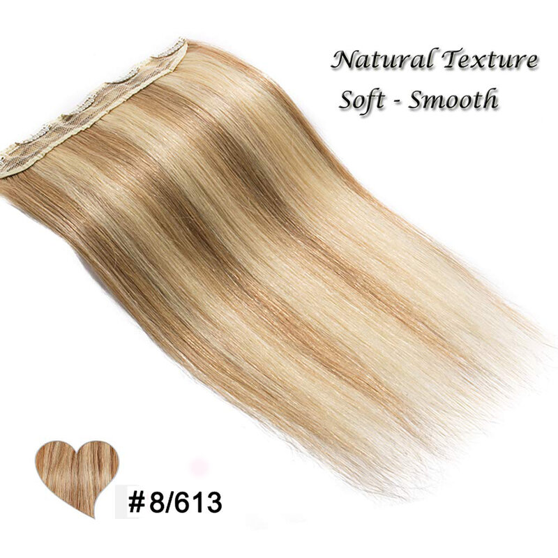 One Piece 5 Clips 100% Real Human Hair Straight Soft 3/4 Full Head Shaped Weft Thicker Hair 120g For Salon High Quality P8-613