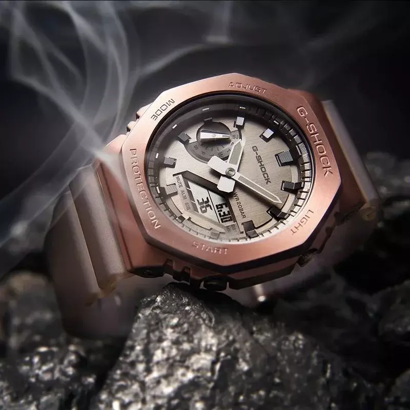 G-SHOCK GM 2100 jam tangan kuarsa untuk pria, arloji olahraga kasual kuarsa mewah Reloj Hombre tahan air tahan benturan untuk pria